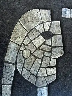 1953, Bodenmosaike (308 X 400 cm), Gellertschulhaus in Basel. Von Bénédict Remund (1904–1993) Bildhauer und Bildender Künstler