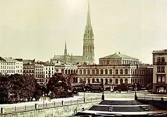 Rathausmarkt und Börse vor dem Bau des Rathauses