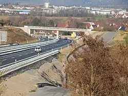 Ende der ausgebauten B14 kurz vor Waldrems