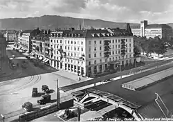 Hotel Habis Royal auf einer Postkarte Ende der 1920er-Jahre