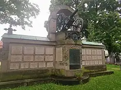 Denkmal mit Kanone auf dem Nordfriedhof in München