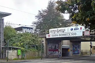 Nordeingang an der Überführung über die Altendorfer Straße (B 231)