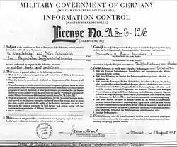 Arbeitslizenz für BLV