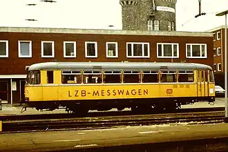 Der LZB-Messwagen der Baureihe 727 in Osnabrück Hbf 1984