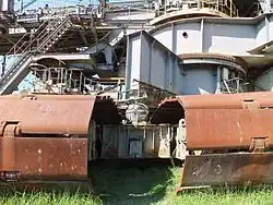 Raupenketten des Baggers