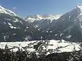 Blick nach Bach und auf die Lechtaler Alpen (Winter)