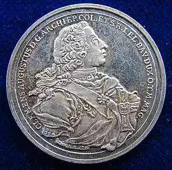 Silbermedaille Clemens Augusts, 1750 (Faksimile der Partin Bank)