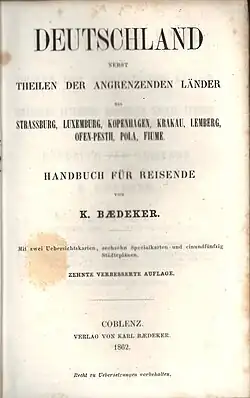 Einband und Titelblatt von Deutschland nebst Theilen der angrenzenden Länder von 1862 (10. Aufl., D 47b)