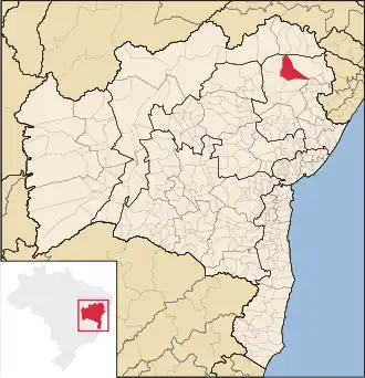 Lage von Canudos in Bahia