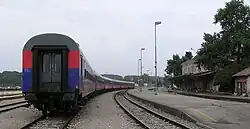 Ein BTE-Sonderzug schaffte es beispielsweise bis nach Kroatien. Hier ein Wagenpark im Bahnhof von Pula.