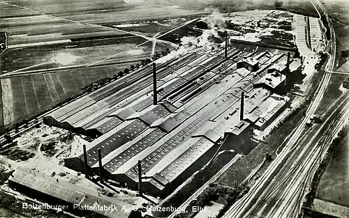 Anschlussgleise des Fliesenwerkes.