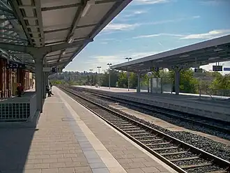 Blick vom Hausbahnsteig Richtung Südosten