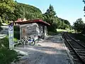 Bahnhaltestelle Rotheau-Eschenau mit Leihrad-Station im August 2014