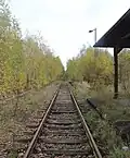 Die Gleise der Strecke Limbach-Wittgensdorf in Richtung Osten