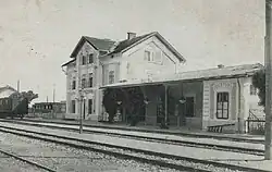 Bahnhof Prijedor auf einer alten Postkarte