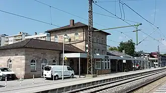 Gleisseite des Bahnhofs Schwabach im Jahr 2019