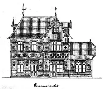 Bahnhof Warburg Altstadt Ansichtsplanung 1888