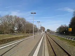Blick vom Bahnsteigende im Februar 2014