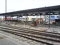 Bahnsteig 4b während der Umbauarbeiten.