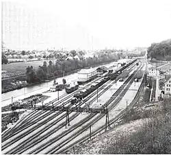 Abfahrbereiter Güterzug Richtung Sargans, bespannt mit einer Ce 6/8