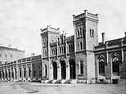 Der Kaiserin-Elisabeth-Bahnhof war das erste Hauptbahnhofsgebäude (um 1860)