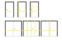 Grafik von Möglichkeiten für Balkenschloss-Konstruktionen an einer Tür