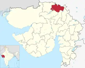 Positionskarte des Distrikts Banaskantha