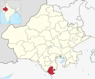 Positionskarte des Distrikts Banswara