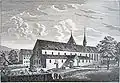 Kirche von Südwesten, Stich von Franz Hegi 1833