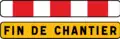 K2: Straßensperrung (bei halbseitigen Sperrungen trägt die Rückseite die Aufschrift „Ende des Baustellenbereichs“)