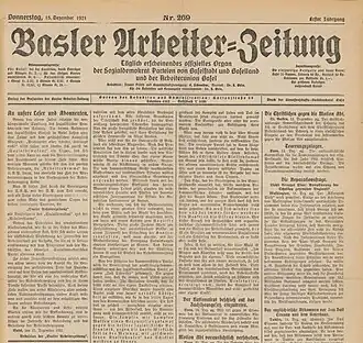Titelblatt vom 15. Dezember 1921