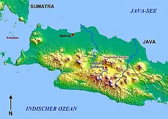 Lageskizze von Lembang in Westjava. Lembang mit weiterer Umgebung siehe Lembang-Bandung, Lembang mit näherer Umgebung siehe Lembang-Tangkuban Perahu.