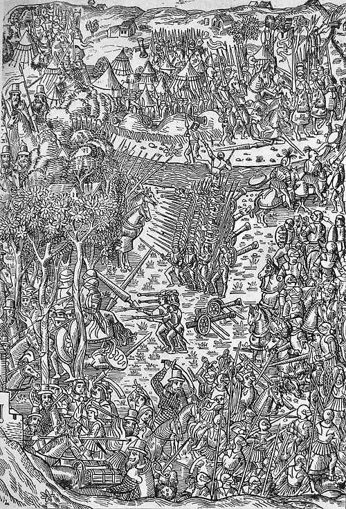 Schlacht bei Fornovo, zeitgenössische Darstellung, 15./16. Jahrhundert
