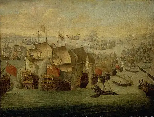 Gemälde der Schlacht bei Vélez-Málaga von Isaac Sailmaker