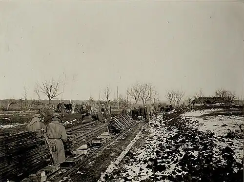Bau der Feldbahn Pomorzany–Dunajow, 12. Dezember 1916