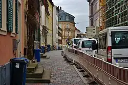 Beengte Straßensituation während der Baumaßnahmen