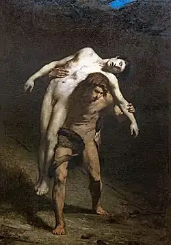 Alexandre Falguière, Kain trägt den Körper Abels (1876).