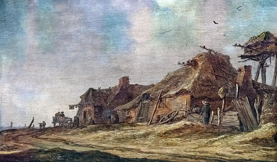 Jan van Goyen, Bauernhof an der Küste.