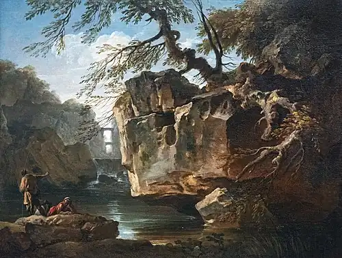 Claude Joseph Vernet, Landschaft mit Kaskade.