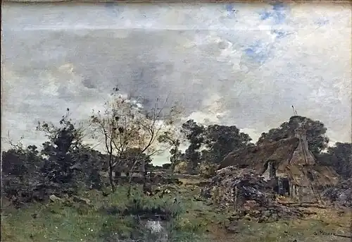Léon Germain Pelouse, Ein Bauernhof im Wald.