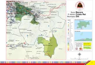 Der Suco Becora liegt im Südwesten des Verwaltungsamts Cristo Rei.