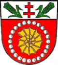 Ammonit im Wappen der ehemaligen Gemeinde Bedersdorf, Saarland