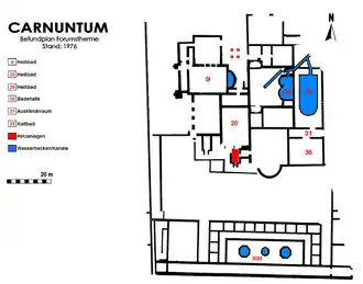 Befundplan der Forumstherme (Stand 1976)