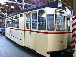 Beiwagen 385 des Straßenbahnmuseums Halle, Baujahr 1965