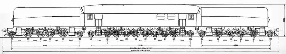 Projekt einer Hexaplex-Lokomotive für die Sowjetunion