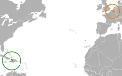 Lage von Haiti und Belgien