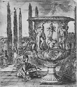 Bild 3: Medici-Vase, römische Ziervase in Marmor (1. Jh. v. Chr.), nach einem Kupferstich von Stefano della Bella (1656)