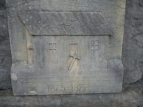 Linke Bildtafel (Hütte des Klumpenmachers von 1875)