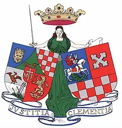 Wappen des Komitats Bjelovar-Križevci (Belovár-Kőrös/Belovár-Kreutz)