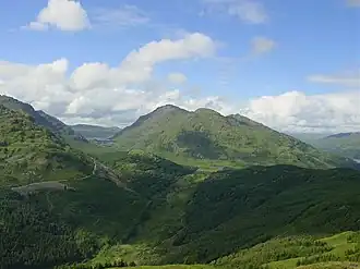 Der Ben Vorlich vom südlich bei Arrochar gelegenen, 415 m hohen Cruach Tairbeirt
